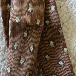 Hermes Brown Owl 100% Silk Tie From the early to mid 90’s